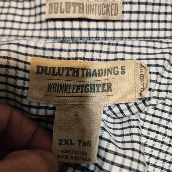 Duluth Trading Untucked Men's Size 2XL Button Down Wrinkle Frighter Long Sleeve - Picture 5 of 6